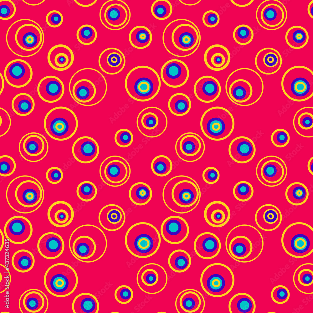 Colorful geometric seamless pattern with circles
