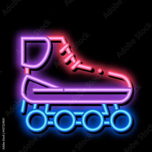 Rollers neon light sign vector. Glowing bright icon Rollers sign. transparent symbol illustration