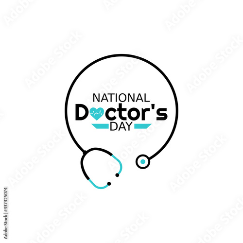 vector graphic of national doctor's day good for national doctor's day celebration. flat design. flyer design.flat illustration.
