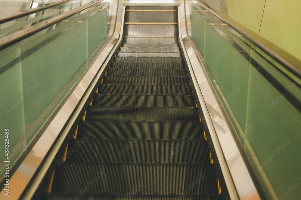 Escalator in a building Escalator in a building