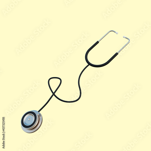 3d illustration simple icon stetoskop