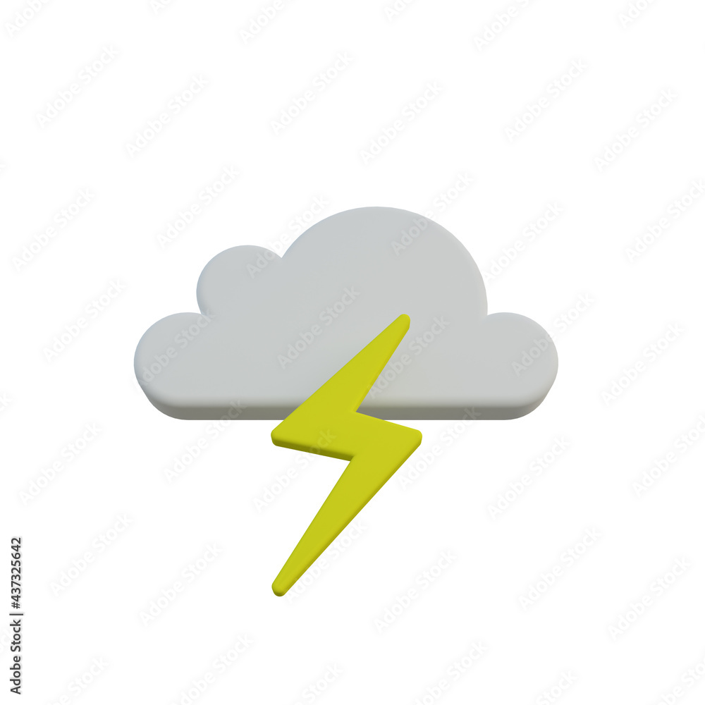 3d illustration weather icon thunderstorm 3d illustration weather icon thunderstorm