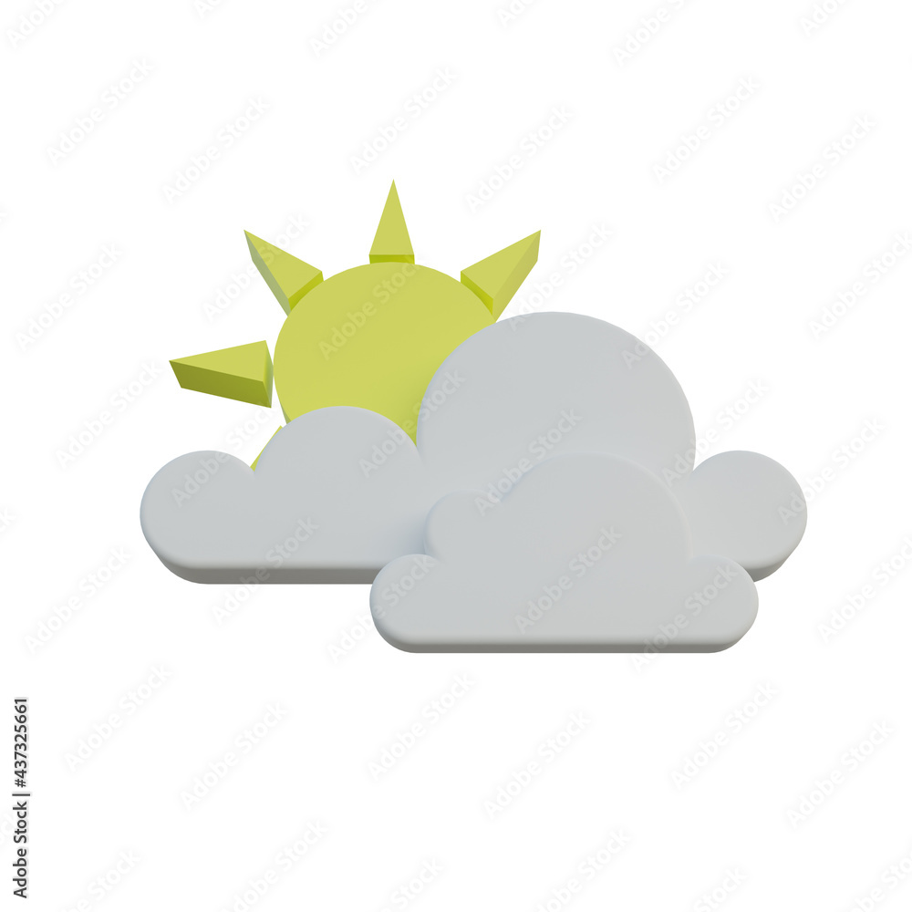 3d illustration weather icon cloudy 3d illustration weather icon cloudy