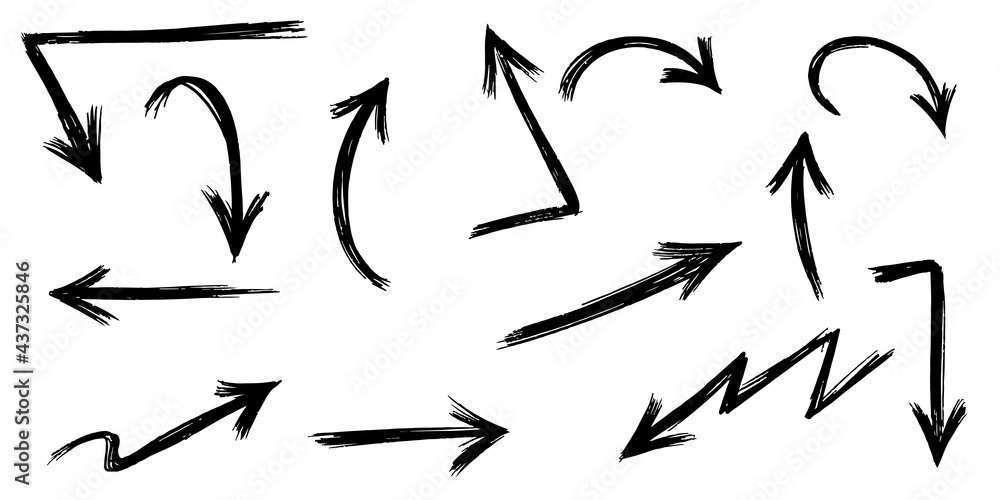 set of hand drawn arrows isolated on white background. for business infographic, banner, web and concept design.Vector doodle design elements. set of hand drawn arrows isolated on white background. for business infographic, banner, web and concept design.Vector doodle design elements.