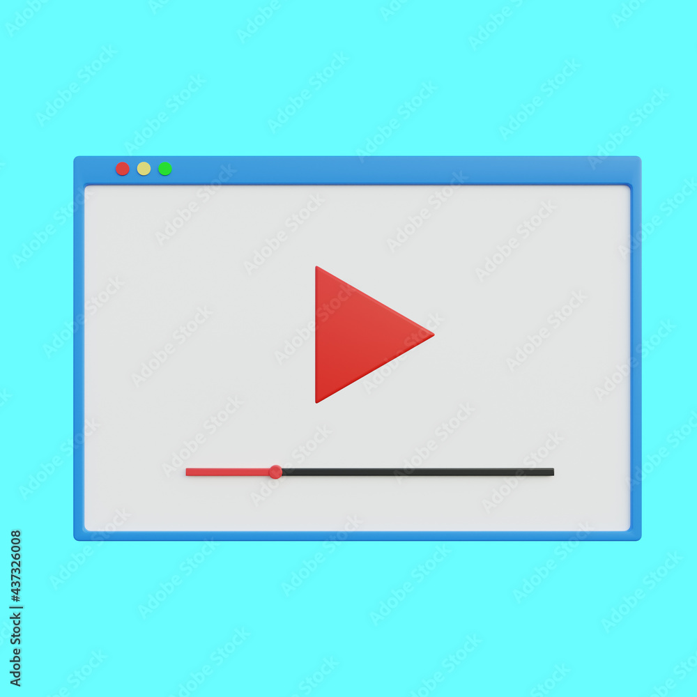 3d illustration web icon videos play 3d illustration web icon videos play