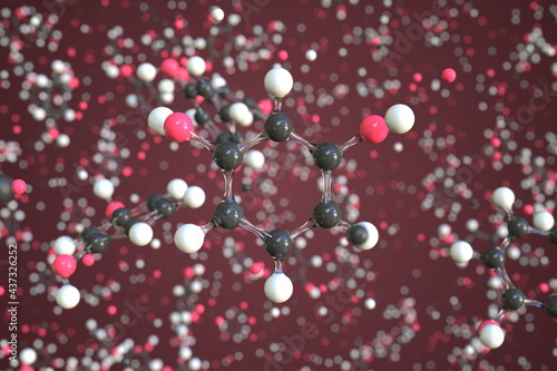 Molecule of resorcinol, conceptual molecular model. Scientific 3d rendering