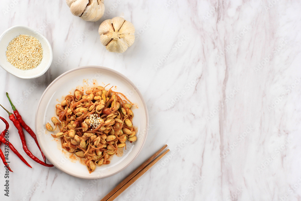 Korean Dish Kongnamul Muchim, One Various of Spicy Korean Side Dish