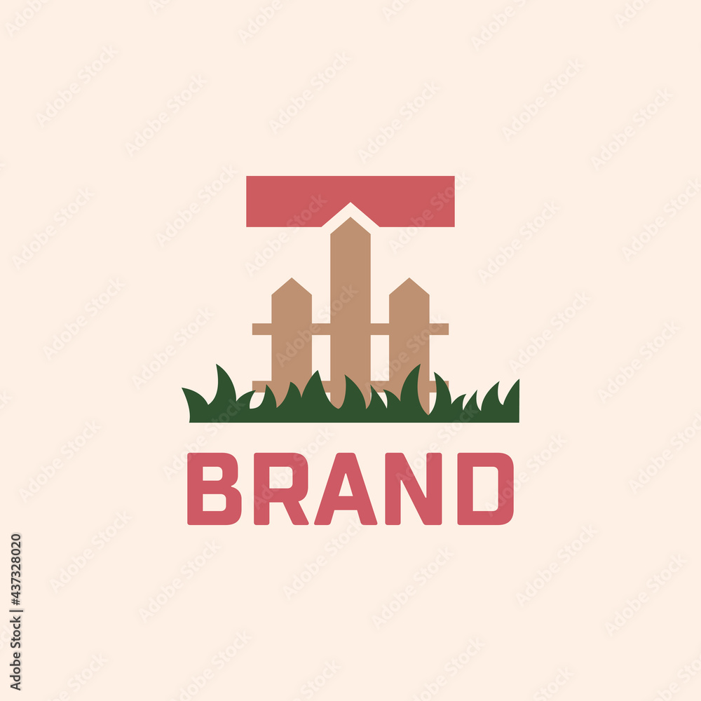 Letter T Fence Logo Design Vector Graphic Icon Emblem Illustration Background Template Letter T Fence Logo Design Vector Graphic Icon Emblem Illustration Background Template