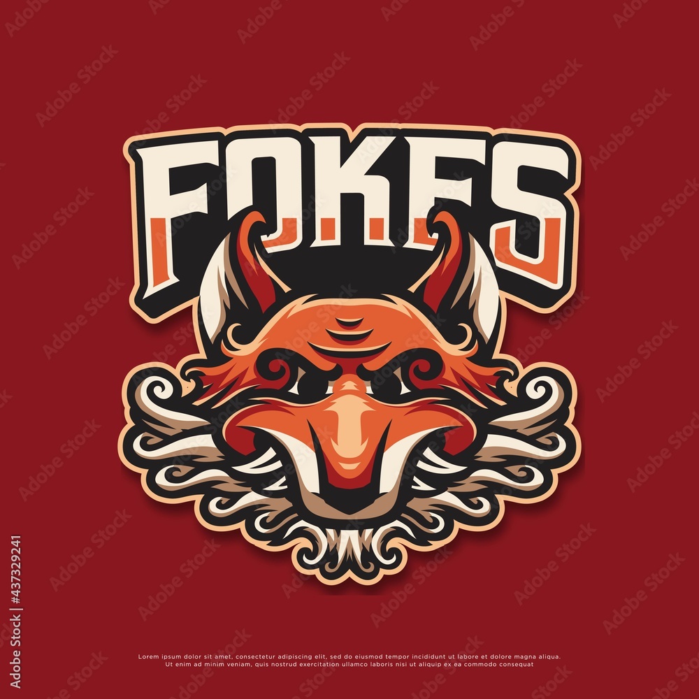 fox logo mascot design