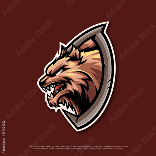 Fototapeta Naklejka Na Ścianę i Meble -  wolf logo mascot design