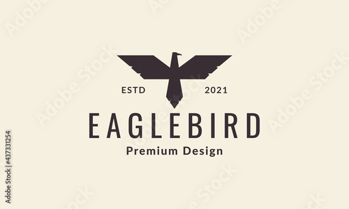 geometric fly eagle bird logo symbol vector icon illustration graphic design