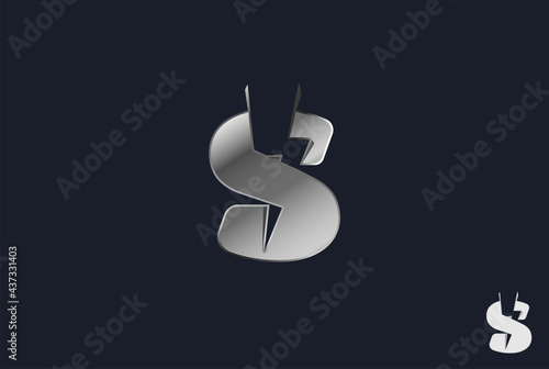 Thunder Logo. abstract 3d  letter S with thunder combination, 3d design logo template, vector illustration