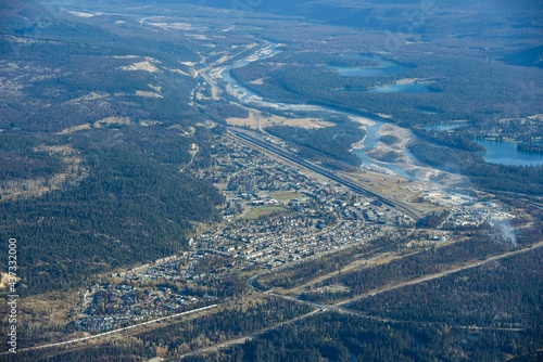 로키 휘슬러산에서 바라보는 제스퍼 풍경, Jasper's view from Rocky Whistler Mountain photo