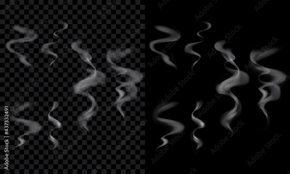 Vector smoke. With transparent effect, can apply on food, drinks, cigarette, etc. Vector smoke. With transparent effect, can apply on food, drinks, cigarette, etc.