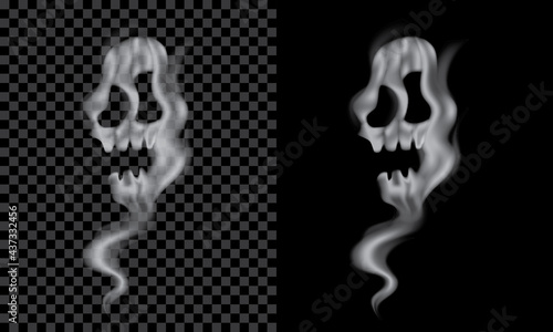 Vector skull shape smoke. With transparent effect, can apply on danger or poisonous items like cigarette, drugs, etc.