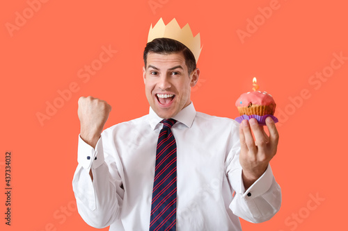 Handsome man with birthday ...