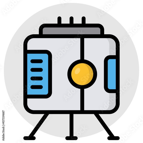 A flat design, icon of space capsule

