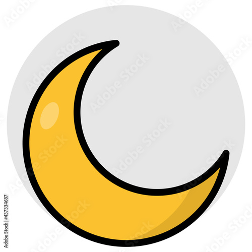 A flat design, icon of moon