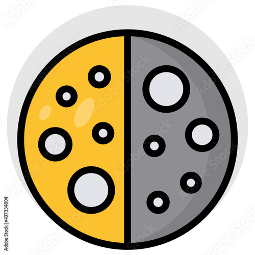A flat design, icon of solar eclipse