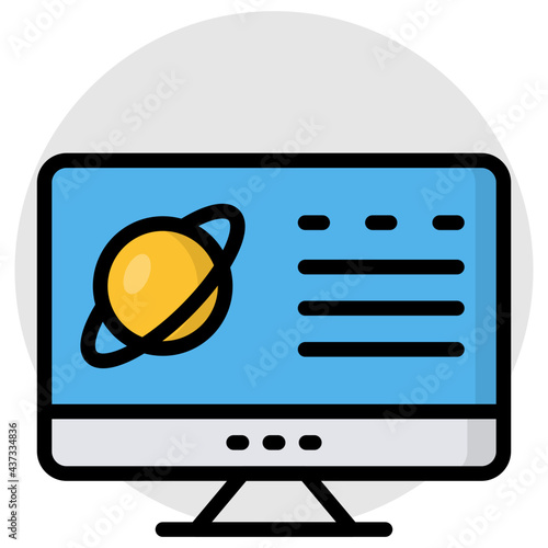 A flat design, icon of online planet