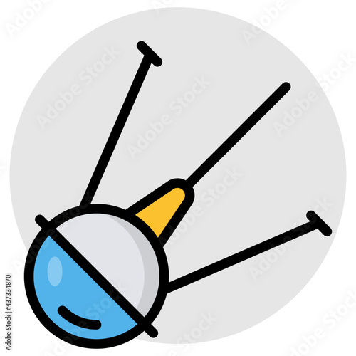 A flat design, icon of space sputnik 