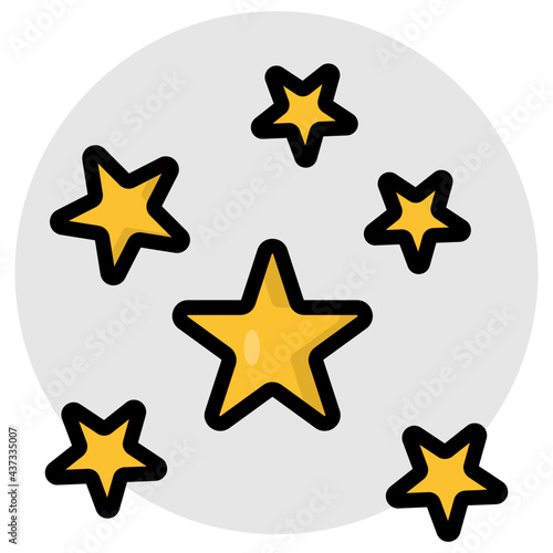 A flat design, icon of stars