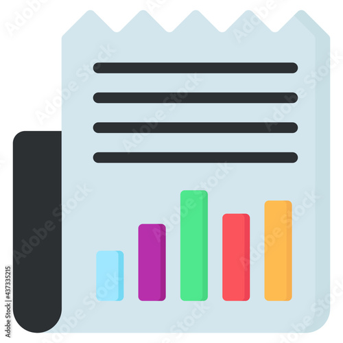Flat design icon of business report