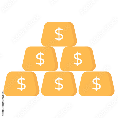 A flat design, icon of ingots