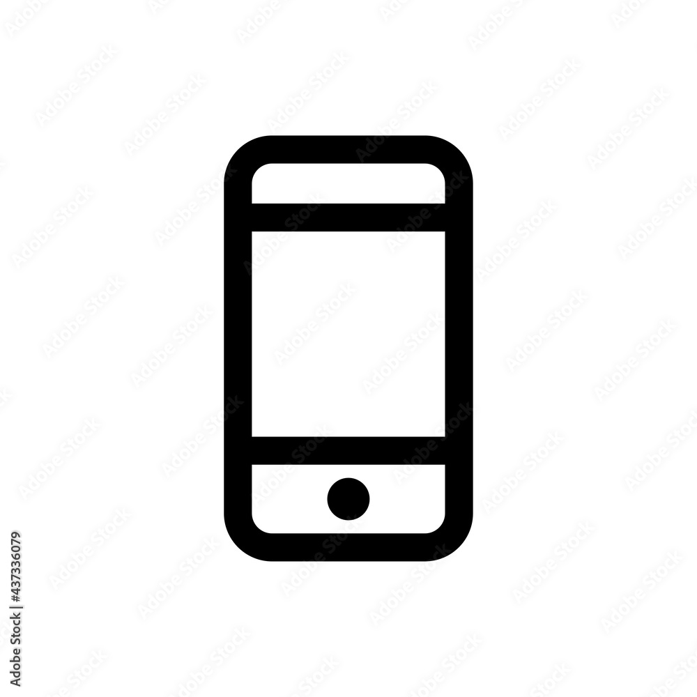 Mobile phone icon vector. Touch screen phone isolated on white Mobile phone icon vector. Touch screen phone isolated on white