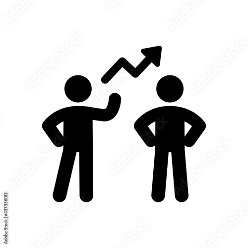 Employee motivation icon in black and white design.