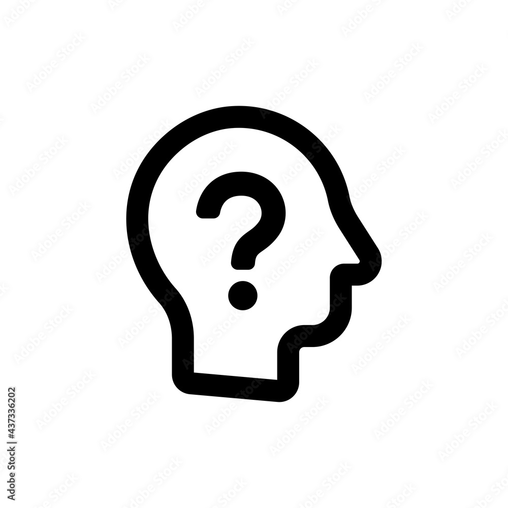 Doubt, thinking, wondering and confusion icon Doubt, thinking, wondering and confusion icon