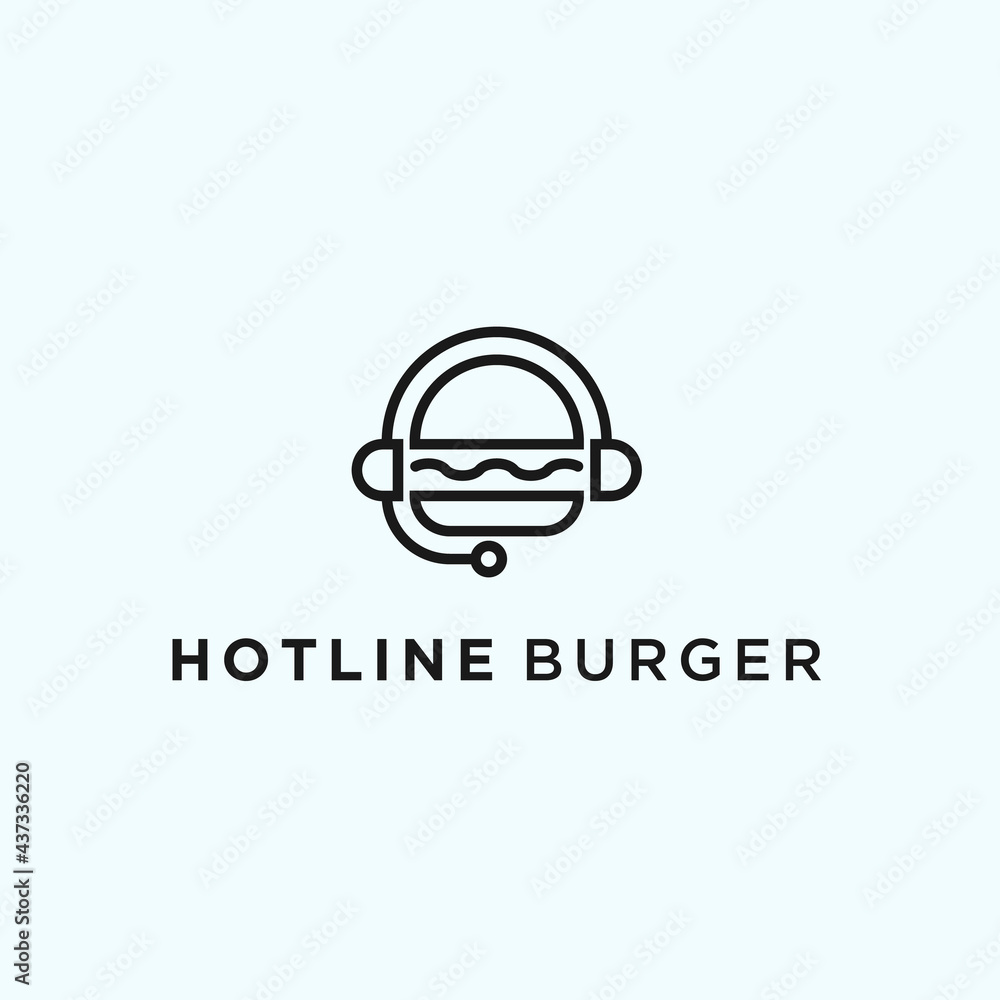 abstract burger logo. customer service icon abstract burger logo. customer service icon