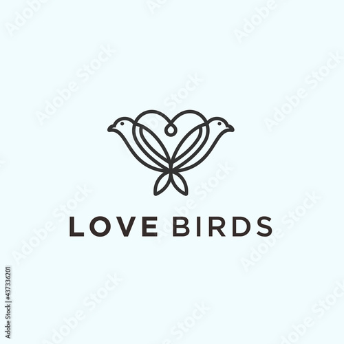 abstract bird logo. love icon