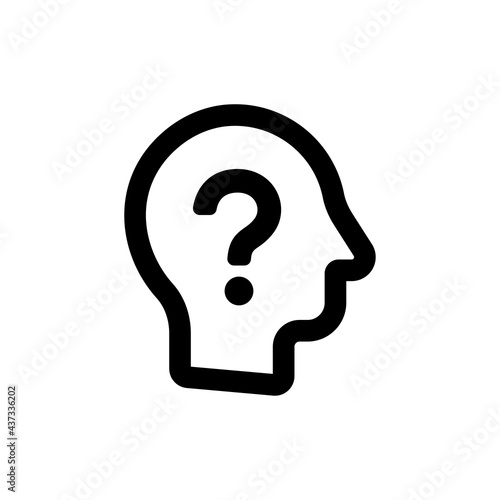 Doubt, thinking, wondering and confusion icon