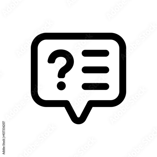 Asking question on comment bubble icon vector illustration.