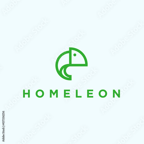 abstract chameleon logo. fitness icon