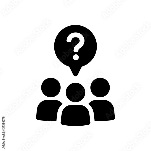 Group of person asking question icon. Vector illustration