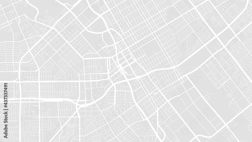 Light grey and white San Jose city area vector background map, streets and water cartography illustration.