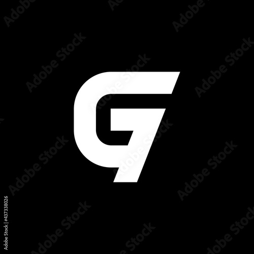 G7 or C7 letter logo design – Abstract vector monogram emblem. Stock vector illustration. photo