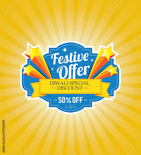 Festival Offer Background Design Template - Festive Offer Sticker Template