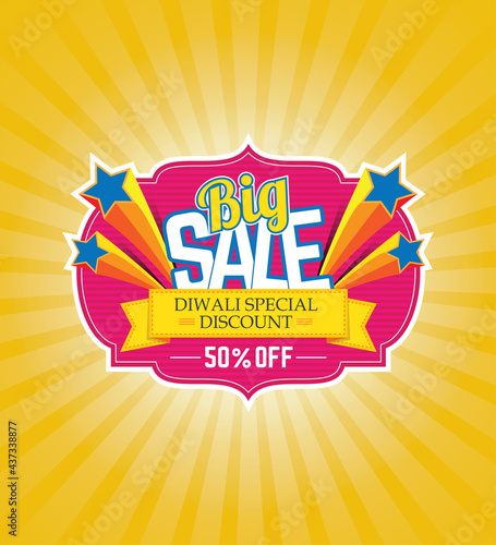 Festival Big Sale Background Design Template - Big Sale Sticker