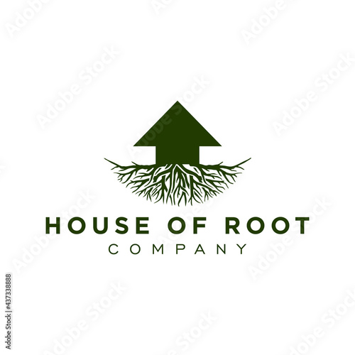 House root logo design concept. Premium Vector
