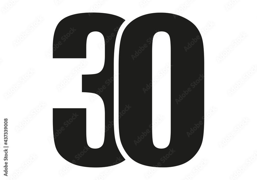 Icono negro de número 30. Icono negro de número 30.