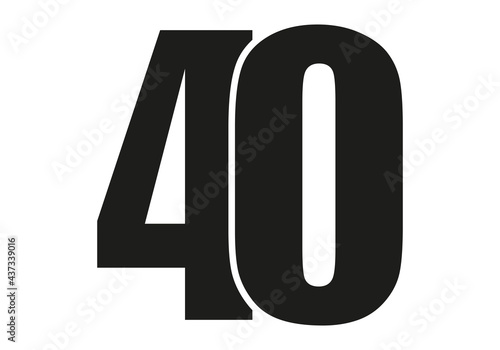 Icono negro de número 40.