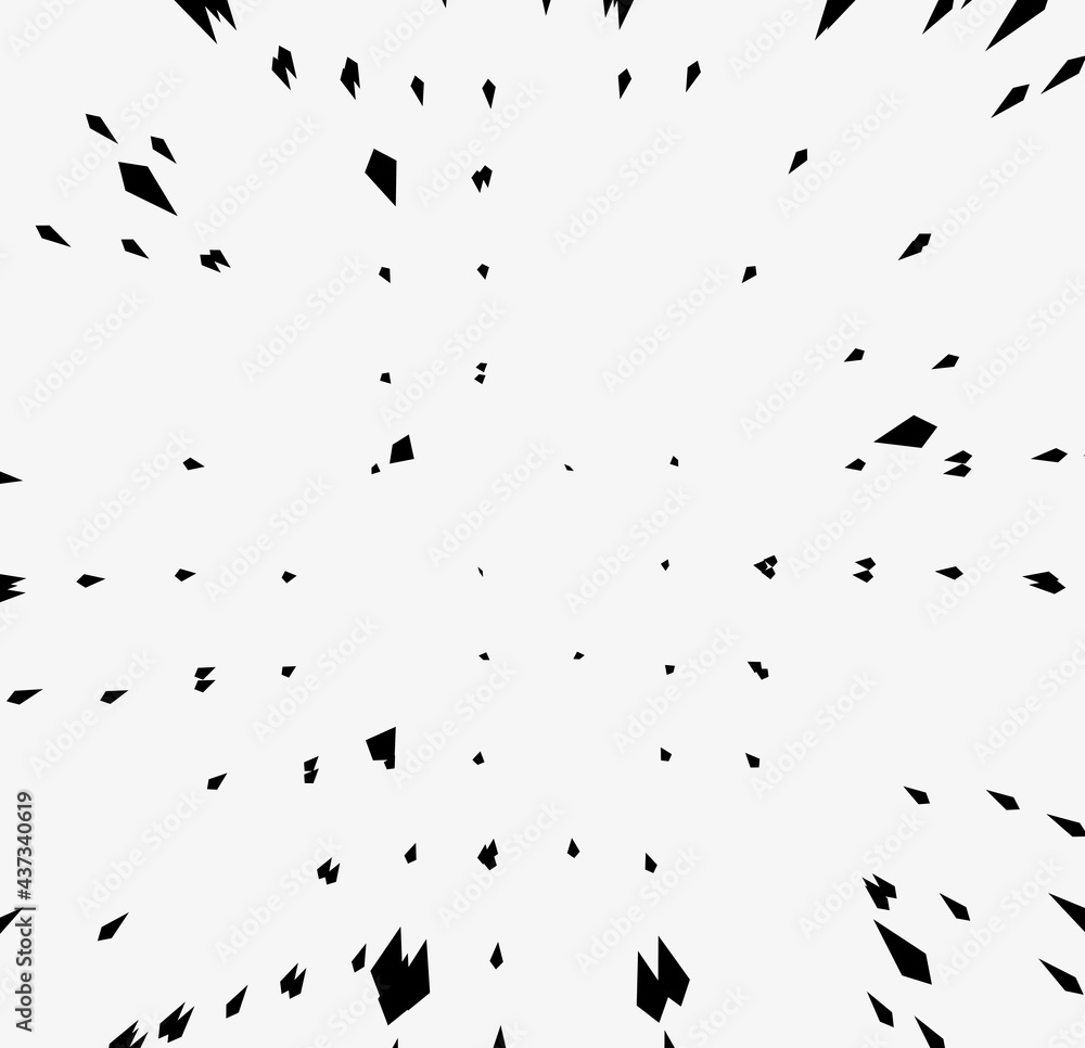 飛び散る黒い破片 飛び散る黒い破片