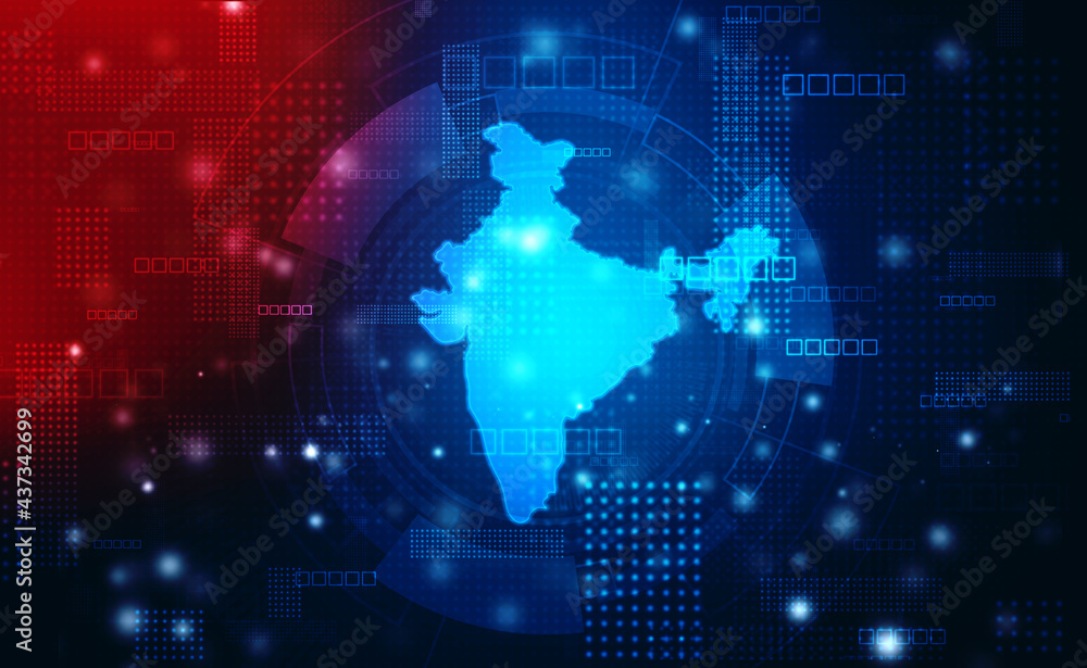 Digital India internet technology, India Map on technology abstract  background Stock Illustration | Adobe Stock