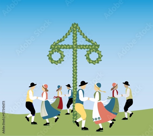 Midsummer dance in Sweden.