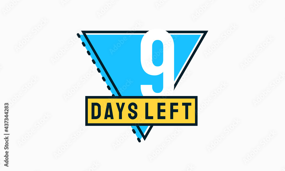 Modern Flat Designs Countdown left days banner, number of days left badge for promotion, countdown sales vector illustration