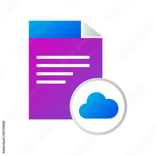 file icon. file with cloud icon. gradient style vector icon