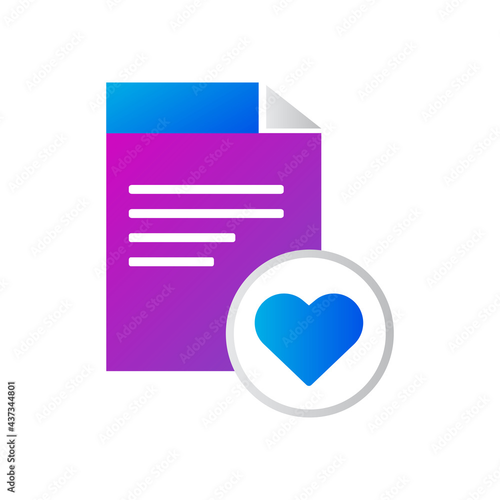 file icon. file with love icon. gradient style vector icon file icon. file with love icon. gradient style vector icon